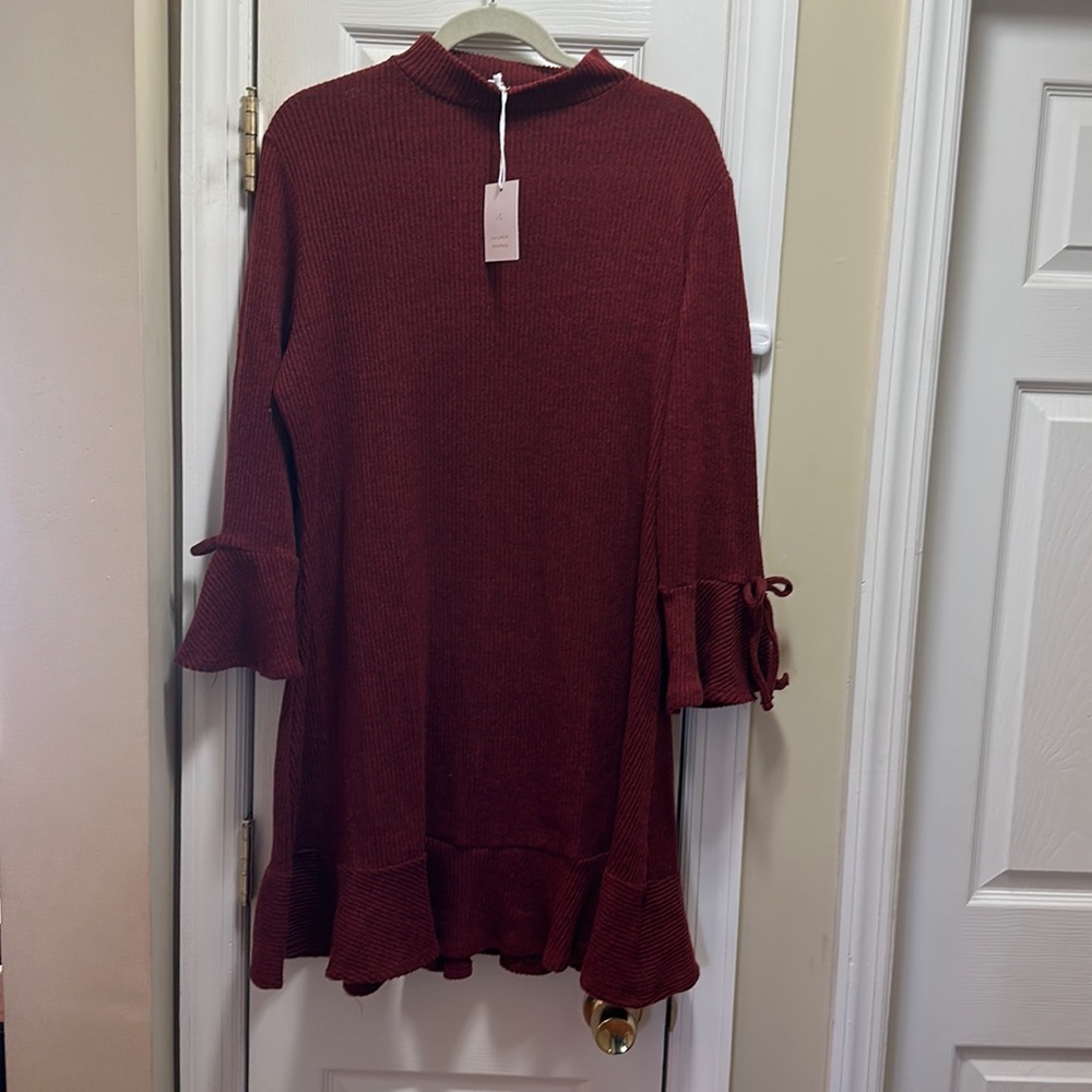Lauren Conrad Burgundy Sweater Dress XL